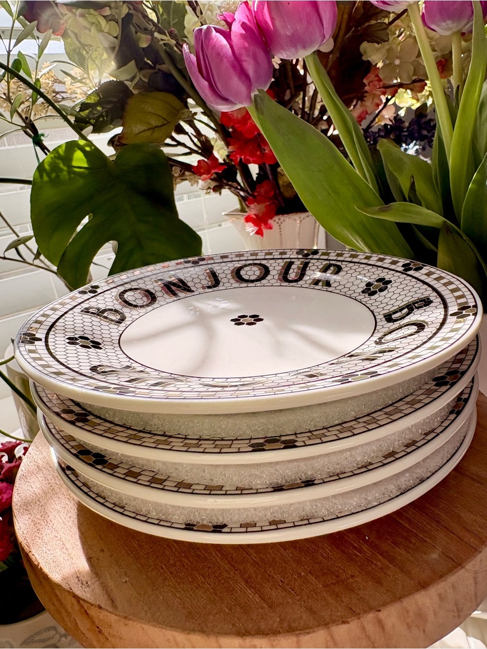NWT Anthropologie Bistro Tile Bread Plates (set of 4) - Picture 9 of 14